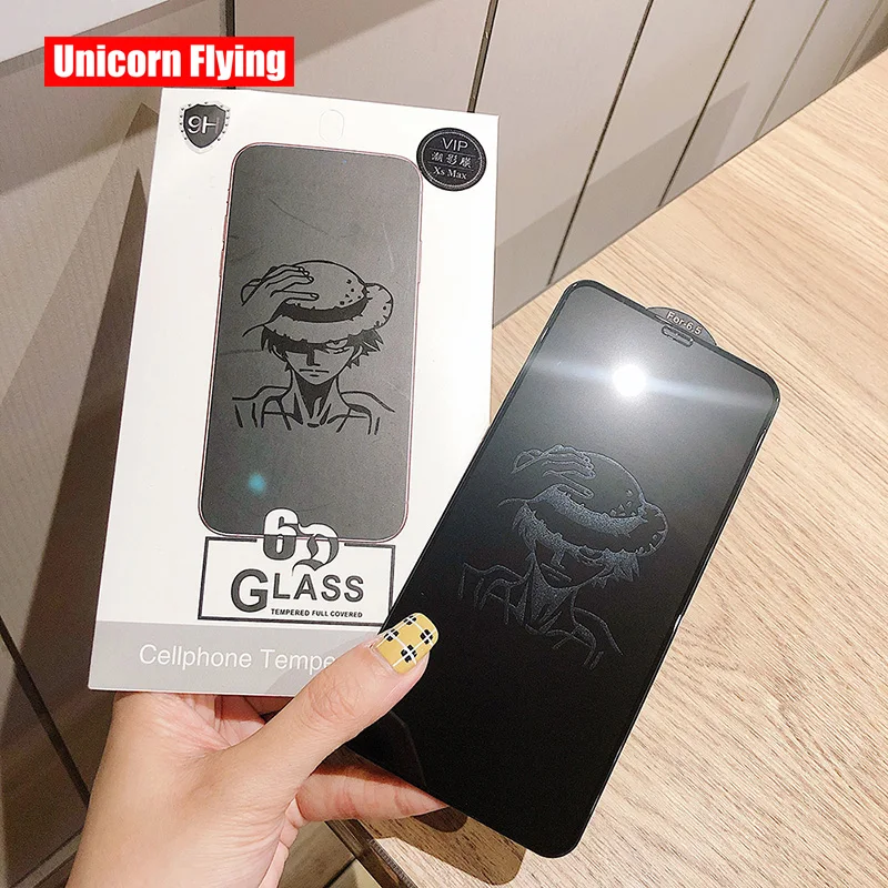Невидимое аниме узор Луффи 6D закаленное стекло Защита экрана для iPhone 6s 7 8 Plus X XR XS 11