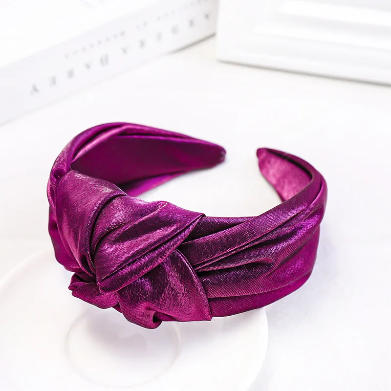 C673 purple red Винтажная яркая ткань повязки для волос женская головная повязка в виде чалмы обруч для волос аксессуары для девочек diademas para el pelo mujer haar - Color: C673 purple red