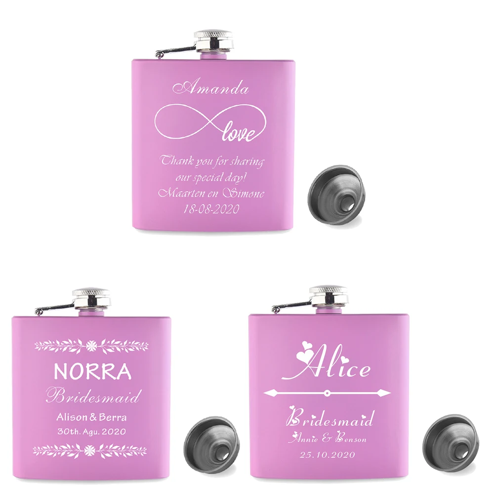 Комплект из 3 предметов 6 унций Нержавеющая сталь фляга дружки GroomFor Свадебная