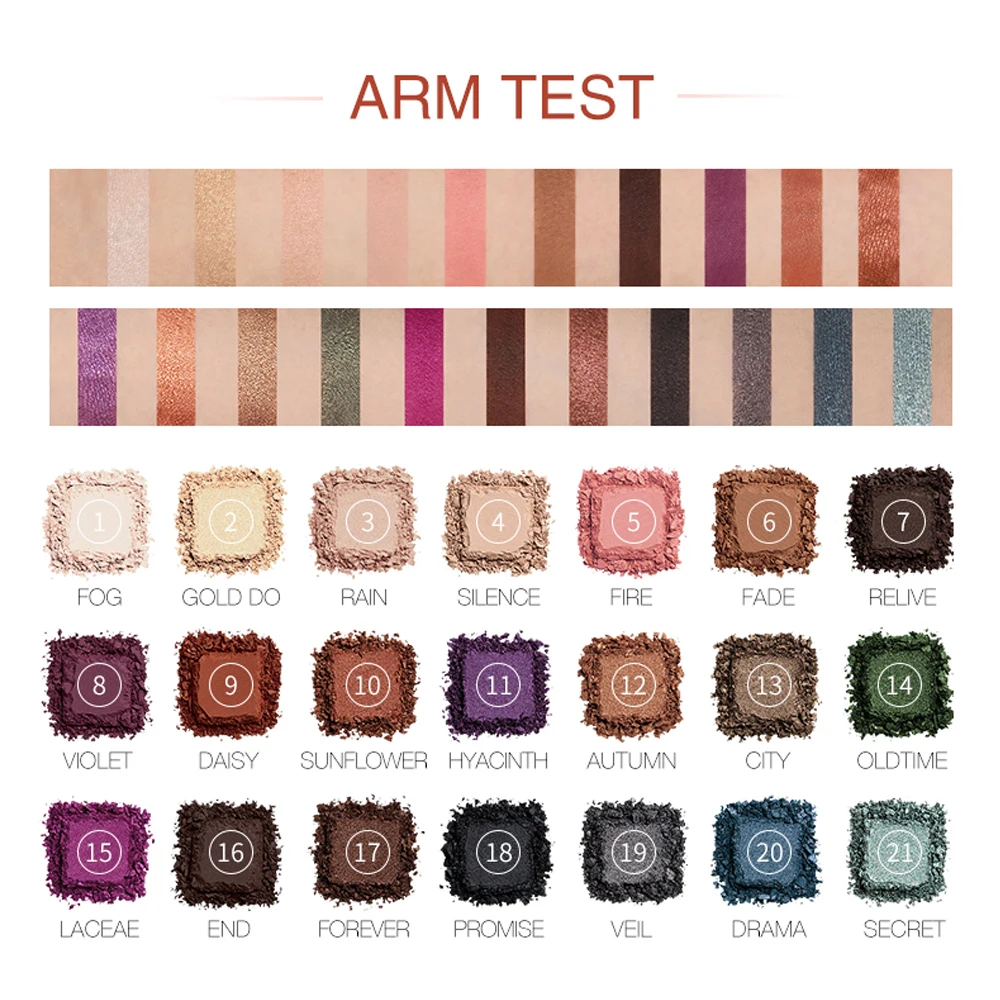 

O.TWO.O 21 Colors Darling Eyeshadow Palette Ultra Fine Powder Pigmented Shimmer Eye Makeup Matte Glitter Eye Shadow Palette