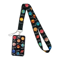 lx140 lanyard card holder planet mobile phone usb id badge holder keys strap tag neck card cover with lanyard for girls
