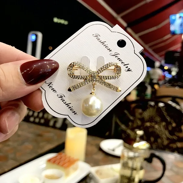 Женская Брошь-бант с искусственным жемчугом простой аксессуар для одежды 1 шт. |