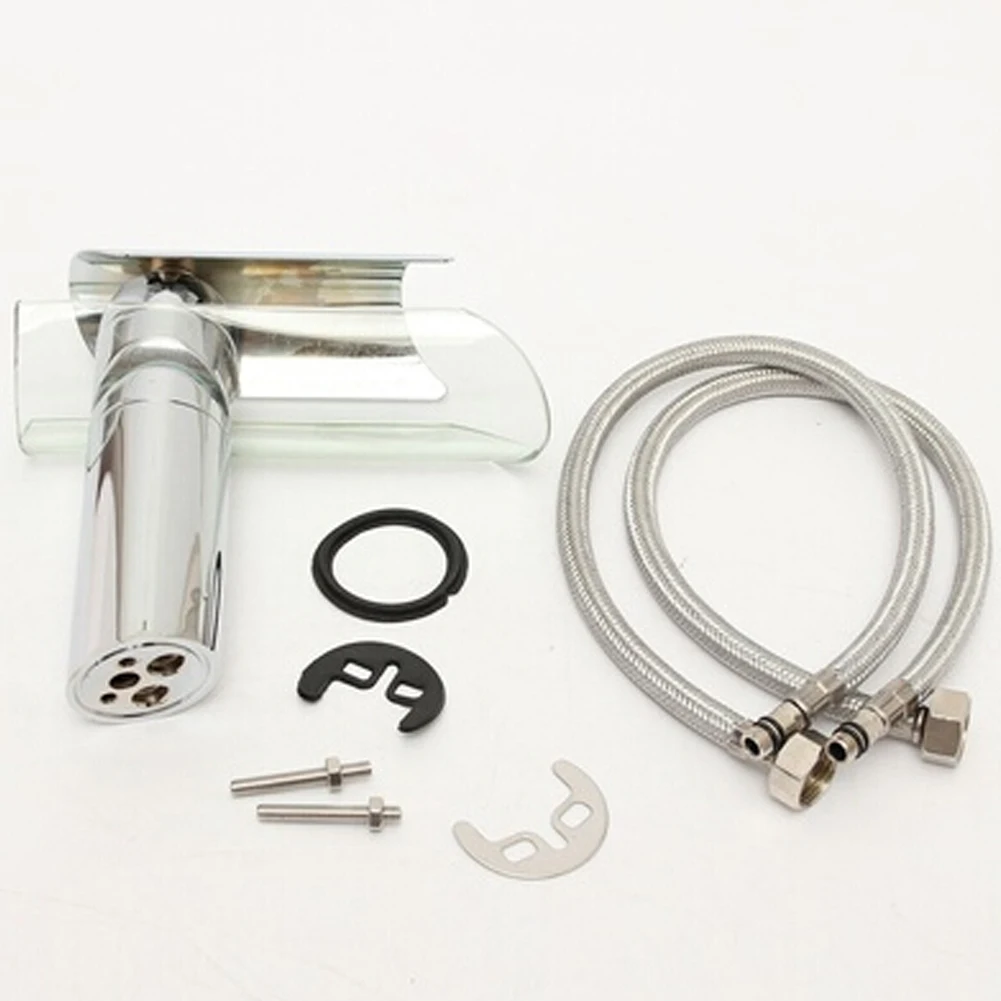 

Kitchen Waterfall Mixer Faucet Bathroom Water Tap Single Hole Handle Basin Sink Faucet Tap