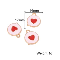 heart pink charm pendants gold jewelry making finding diy bracelet necklace earring accessories handmade tools 20pcs