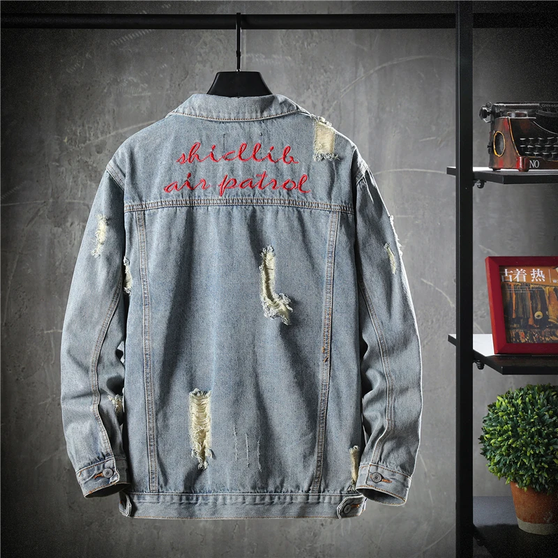 

Casual Slim Mens Solid Denim Bomber Trendy Men High Quality Cowboy Men's Jean Jacket