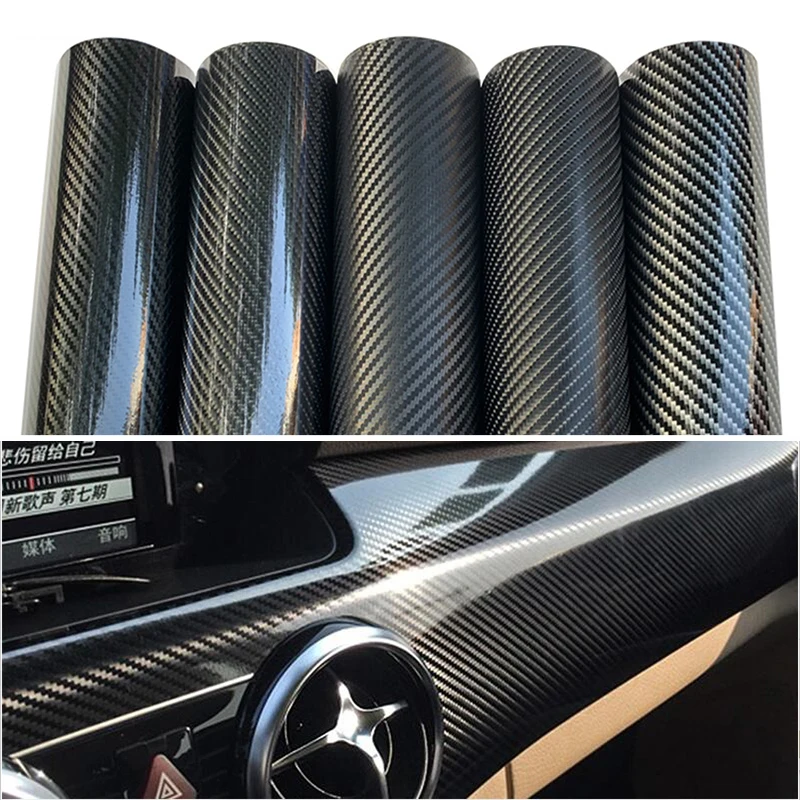 

2D 3D 4D 5D 6D Carbon Fiber Vinyl Foil Film Car Wrap Roll PVC Sticker Waterproof All Weather Cover Motorcycle Car Styling