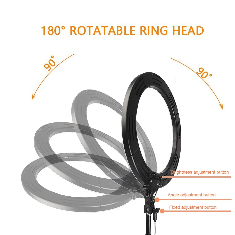 Светильник для фотосъемки 18 &quotRGB кольцевой светильник с регулируемой яркостью 544
