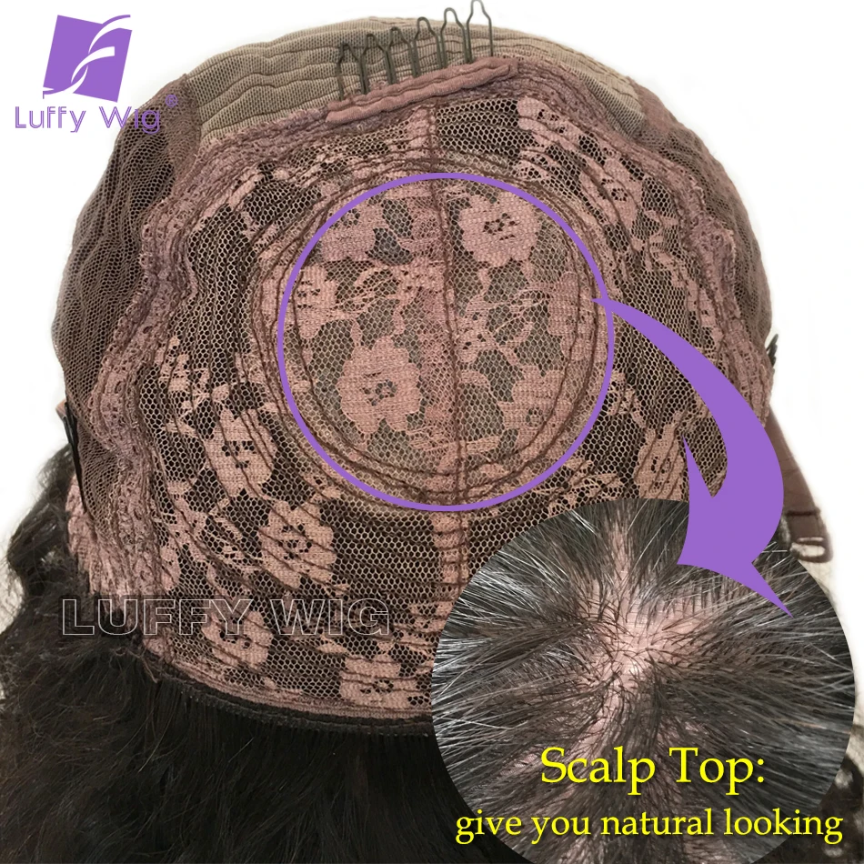 

Short Brazilian Curly Human Hair Wigs With Bangs Remy Scalp Top Full Machine Made Human Hair Wigs For Black Women Luffywig