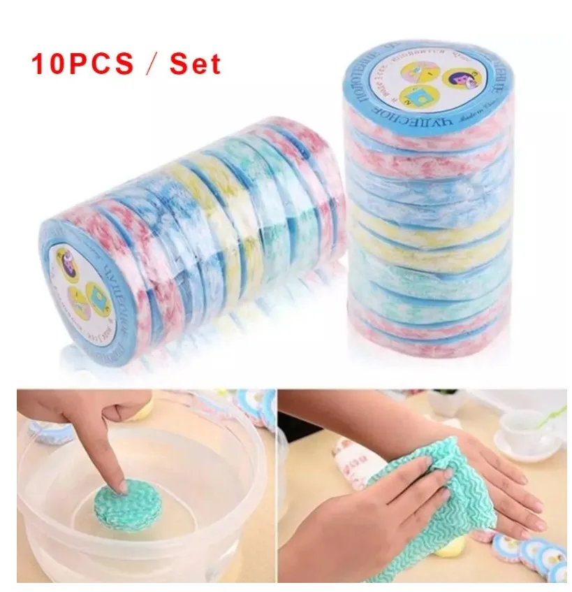 

10 Piece compression towel magic outdoor leisure wipes soft and expandable just add water non-woven towel