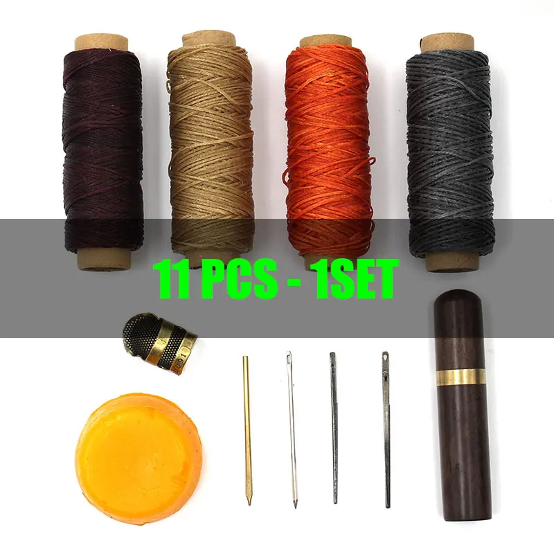 T9 Simple Sewing Кожа ремесло инструменты ручной шитье сплайсинга аксессуары пробивая царапины заточка цепочки из воска наперсток Боковая ручка набор - Цвет: T9 Simple Sewing