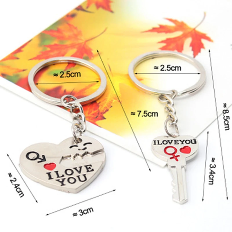 Парный брелок Diffone для влюбленных креативный с надписью I Love You Heart Стрела