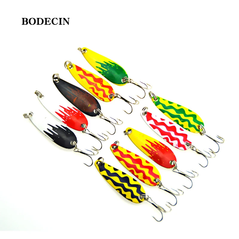10 шт. блесны металлическая ложка джиг приманка рыболовные приманки воблеры
