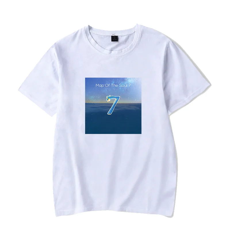 Fashion Bangtan boys Short Sleeve Kpop Comeback Album Map of the Soul 7 White Black T-shirt new arrivals bangtan | Канцтовары для