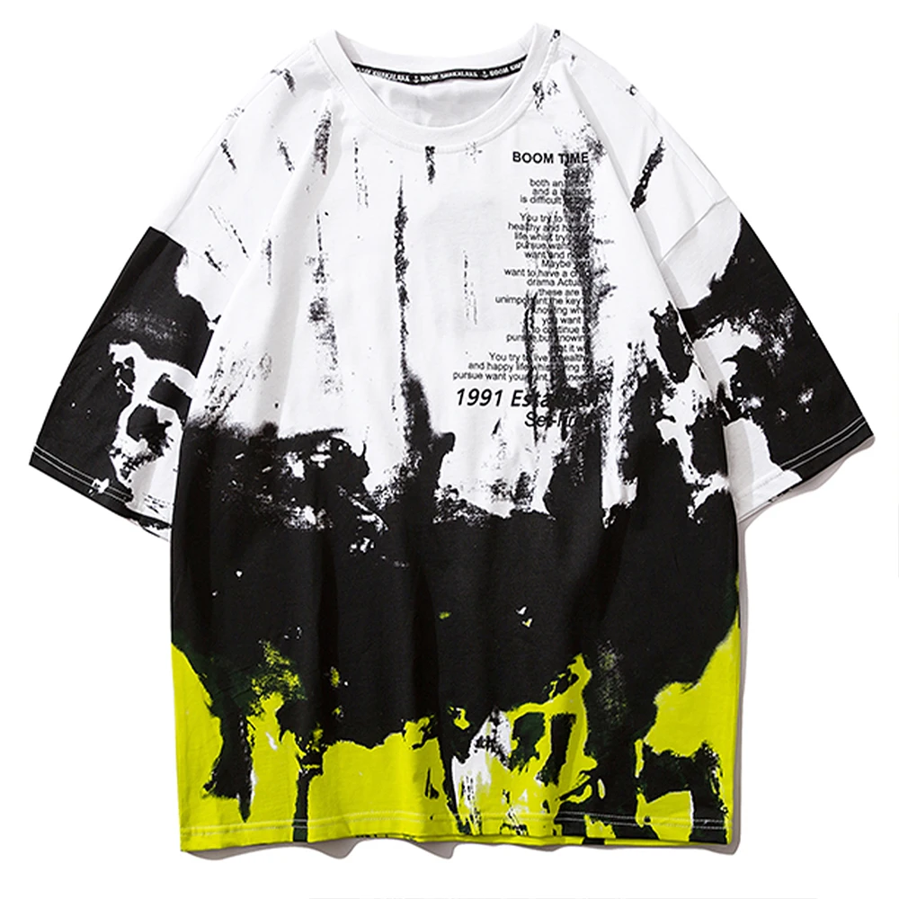 LACIBLE кинжал галстук с буквами на основе красителя Футболка принтом для мужчин