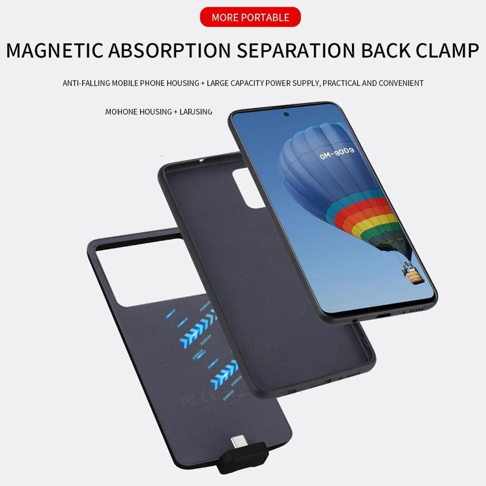 Магнитные Чехлы для зарядного устройства Galaxy A71 5G чехол резервного аккумулятора