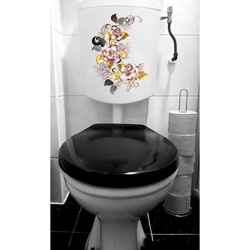YOJA 18 3 см × 25 1 шампанское роза модное украшение для туалета наклейка унитаза