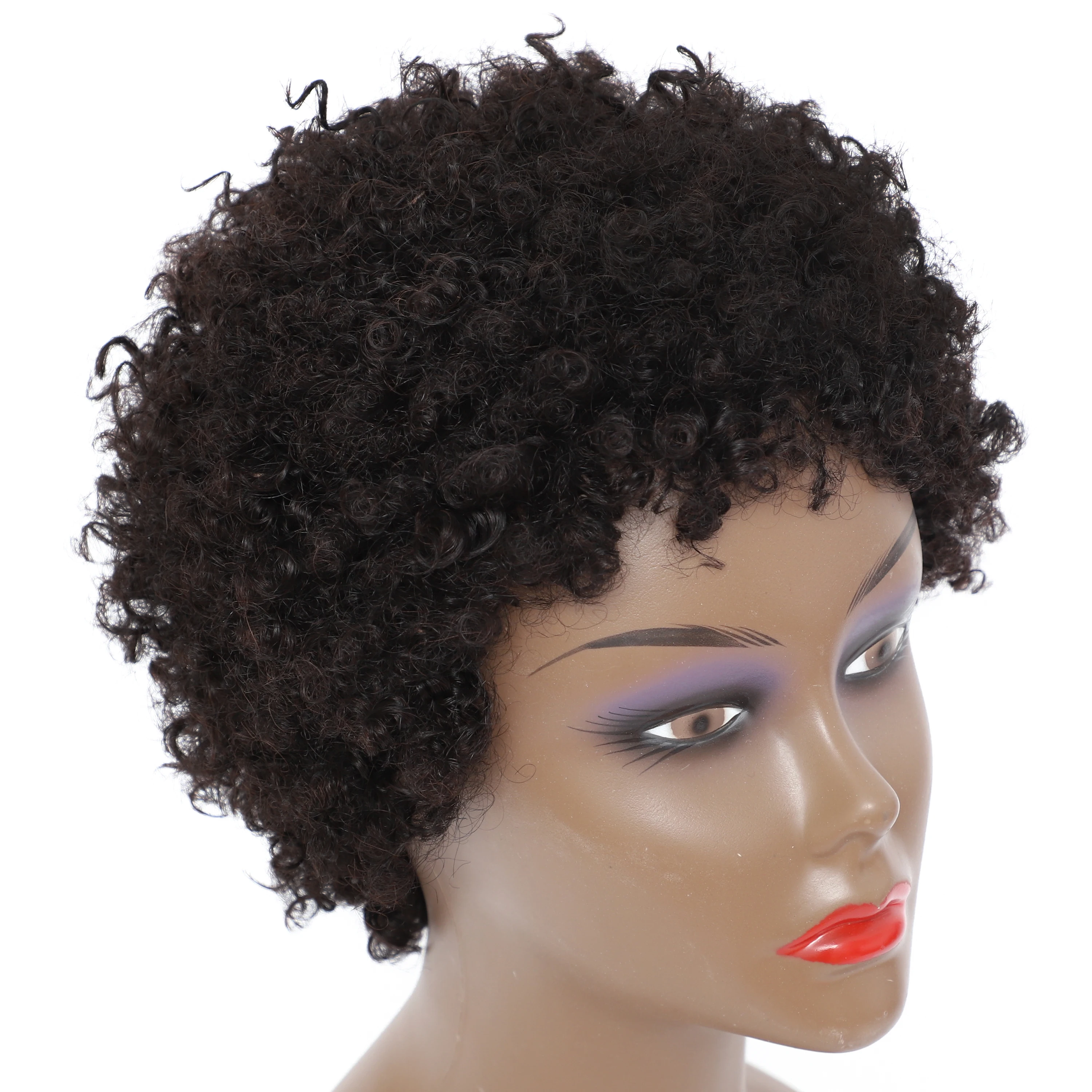 RUIYU короткие парики вырезанные волосы афро кудрявые вьющиеся полностью машинное