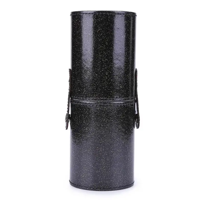 S 18x7cm Black Портативные дорожные кисти для макияжа, Круглый держатель для ручек, косметический чехол из искусственной кожи, держатель для кистей, органайзер для хранения, Прямая поставка - Цвет: S 18x7cm Black