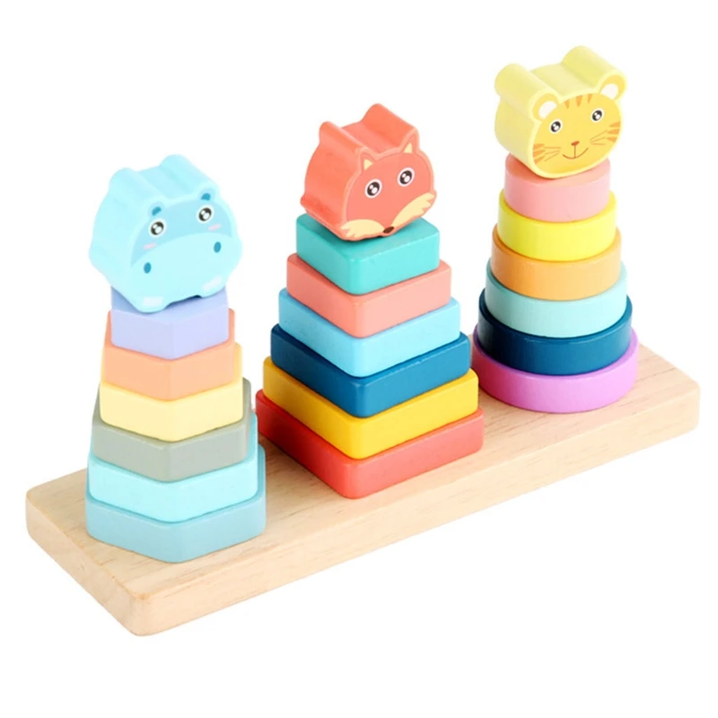 

A2UB 1Set Montessori Block Disassembled Matching Toy Interactive Educational Baby Block Sensory Stacking Block Building Block