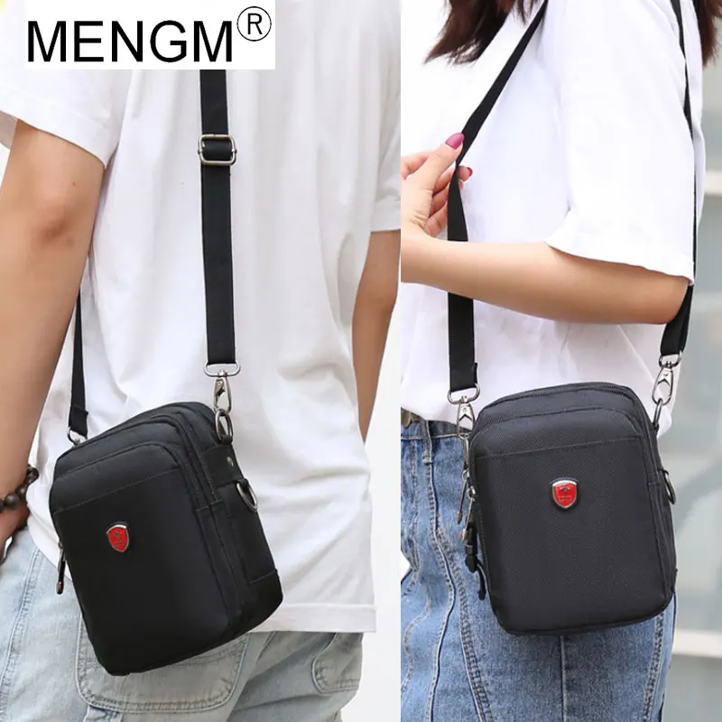 

MENGM Shoulder Bags for Male Woman Oxford Crossbody Bag Portable Messenger Bags Durable Phone Storage Waist Bag Gift