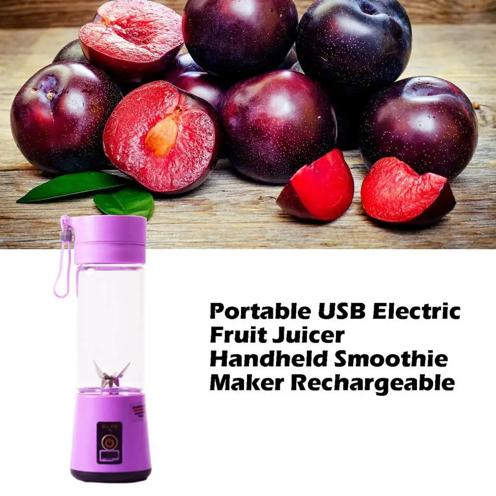

380ml Portable Mini Electric Fruit Juicer Handheld Smoothie Maker Blender Stirring USB Rechargeable Juice Cup Water