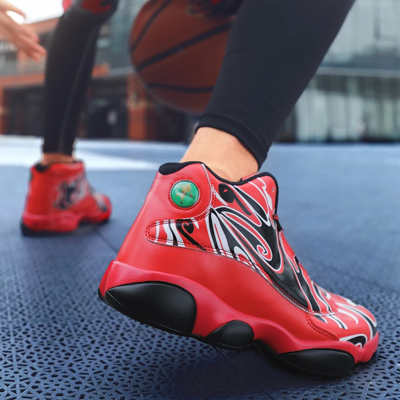 Boys Basketball Boots Yellow Youth Athletic Trainers Training Classic Men Basketball Shoes Stylish Retro Sport Shoes Men 36-46