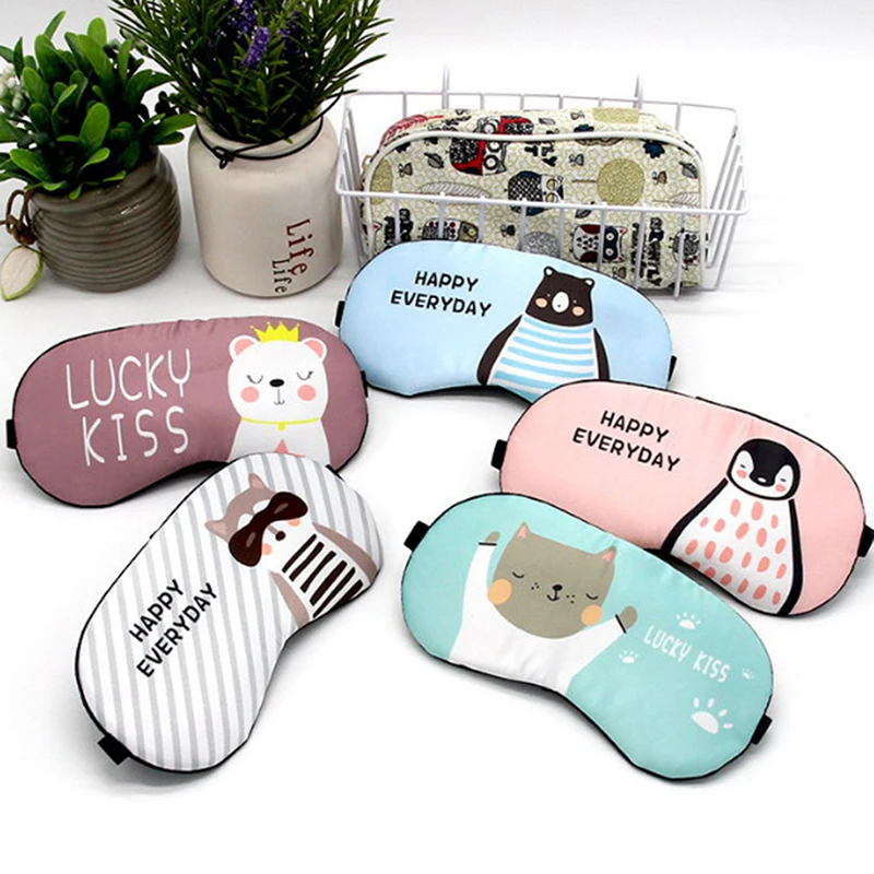 Cute Cotton Cartoon Eye Cover Sleeping Mask Funny Anime Eyepatch Sleep Travel Relax Band Aid Kids Blindfolds | Красота и здоровье