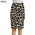 Женская офисная юбка KYKU, летняя юбка с 3D-принтом тигра и гепарда в Корейском стиле