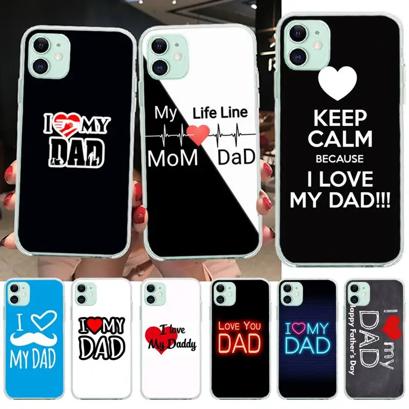 Милый блестящий чехол для телефона с надписью I love my dad iPhone 11 pro XS MAX 8 7 6 6S Plus X 5S SE 2020 XR