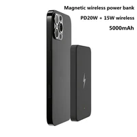 15w magnetic wireless fast charging powerbank for iphone12 13 promax portable mobile charger external battery 5000mah power bank
