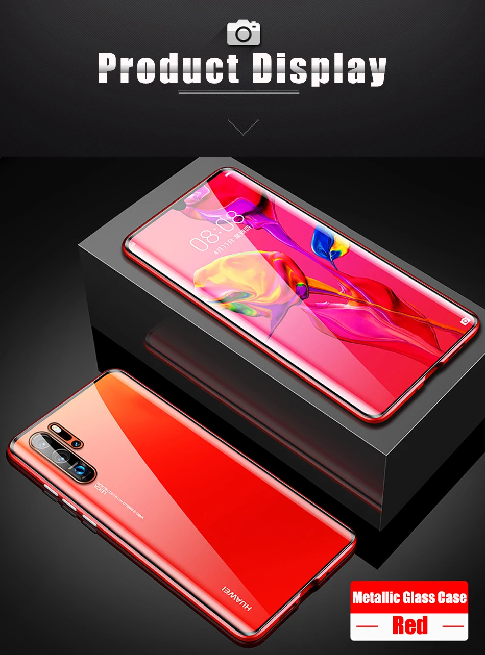 Магнитный адсорбционный металлический чехол для huawei P30 чехол для телефона Lite прозрачное закаленное стекло магнит чехол для huawei P30 Pro P30 Shell