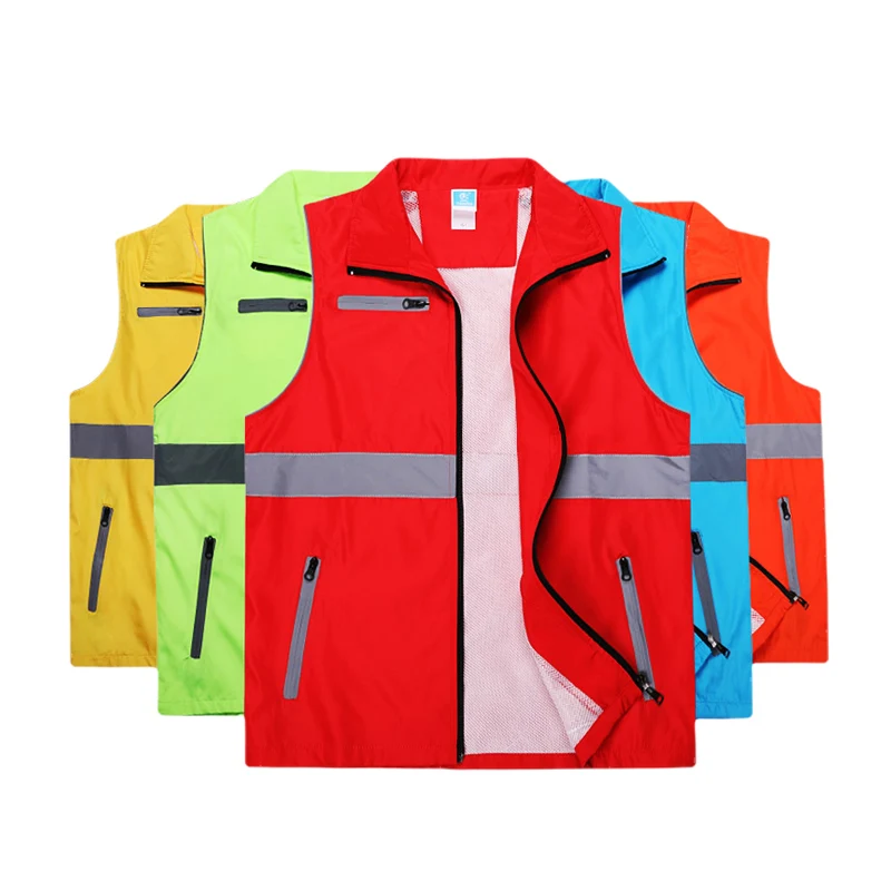 

High Visibility Reflective Vest Volunteer Worker Running Reflective Safety Clothing Workplace Road Warning Clothes Coverall