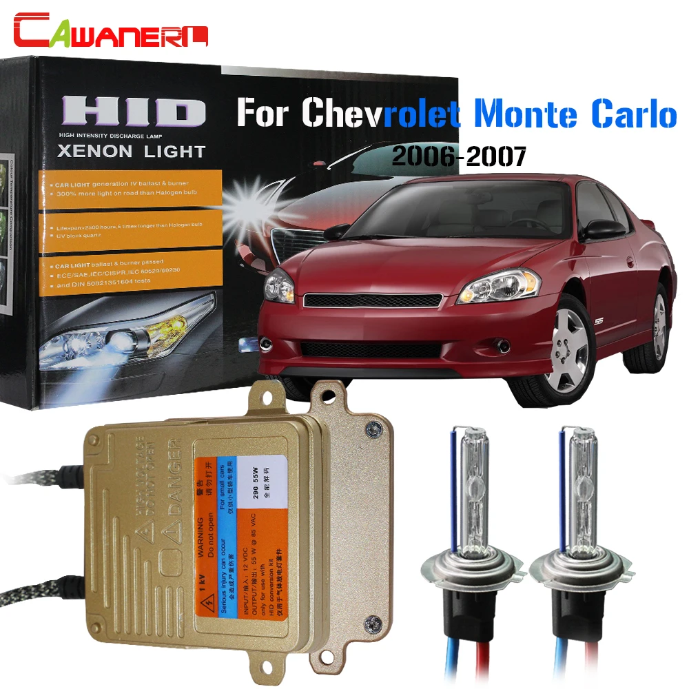 

Cawanerl 55W Auto Canbus HID Xenon Kit AC Ballast Bulb 3000K-8000K Car Headlight High Beam For Chevrolet Monte Carlo 2006 2007