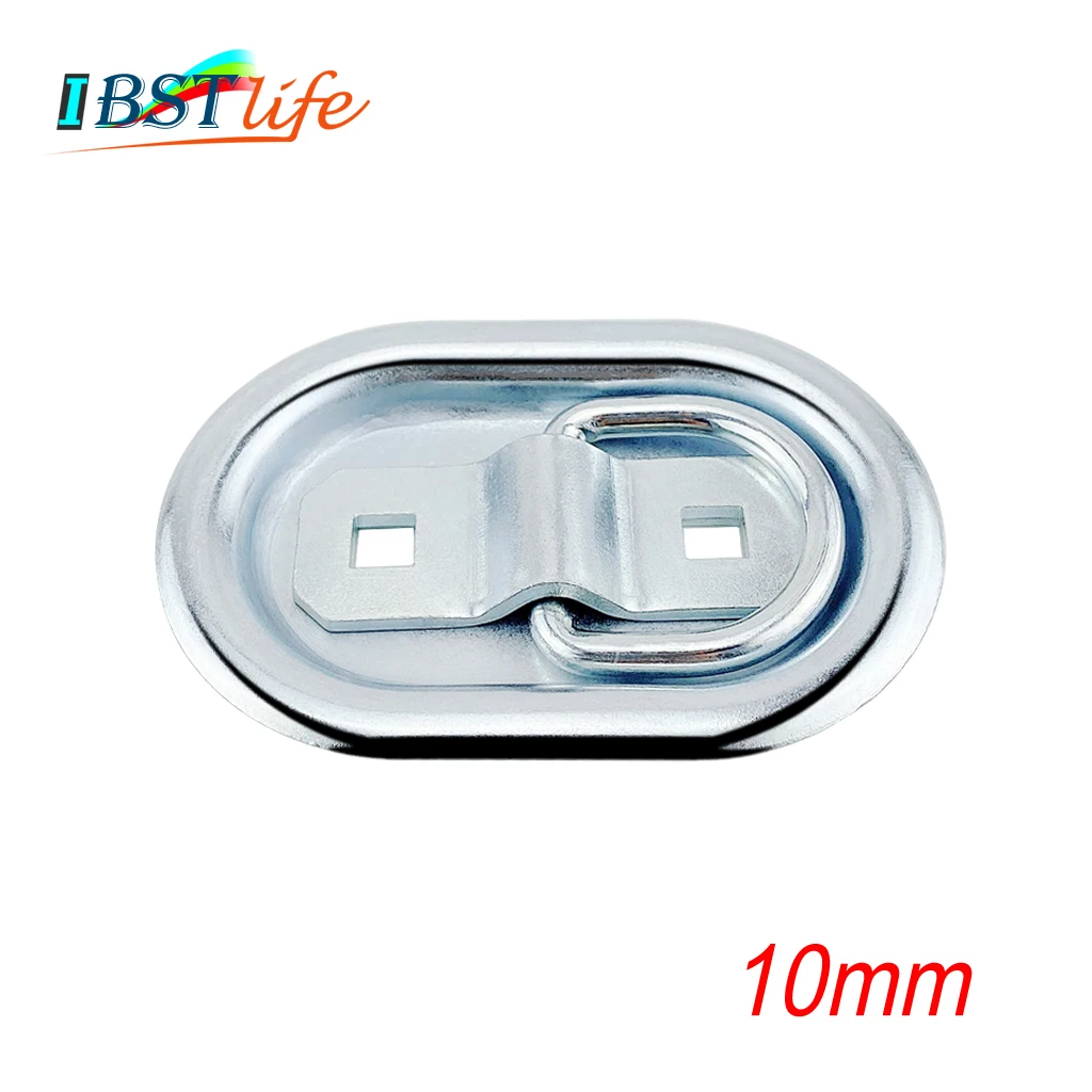 

10mm Solid Steel Tie Down Lashing D Ring Strap Rope Deck Point Anchor Folding Pad Eye for Trailers Van Boat RV Camper Caravan