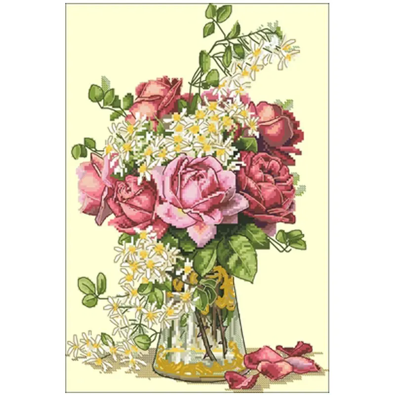 

rose patterns Counted Cross Stitch 11CT 14CT DIY Chinese Cross Stitch Kits Embroidery Needlework Sets home decor