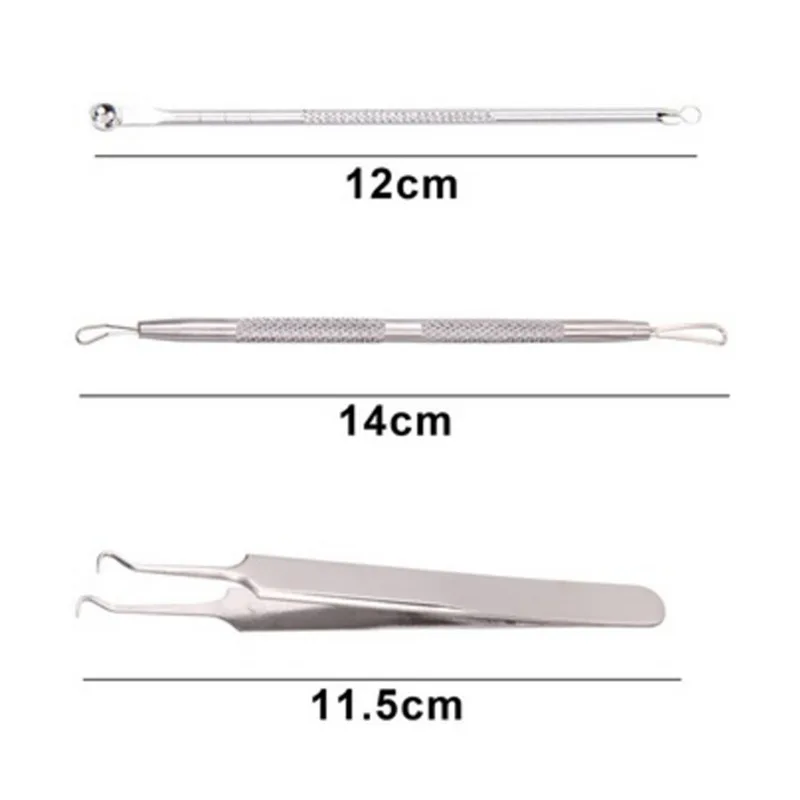 

3Pcs Stainless Needles Remove Tools Face Skin Care Pore Cleaner Silver Blackhead Comedone Acne Pimple Blemish Extractor Remover