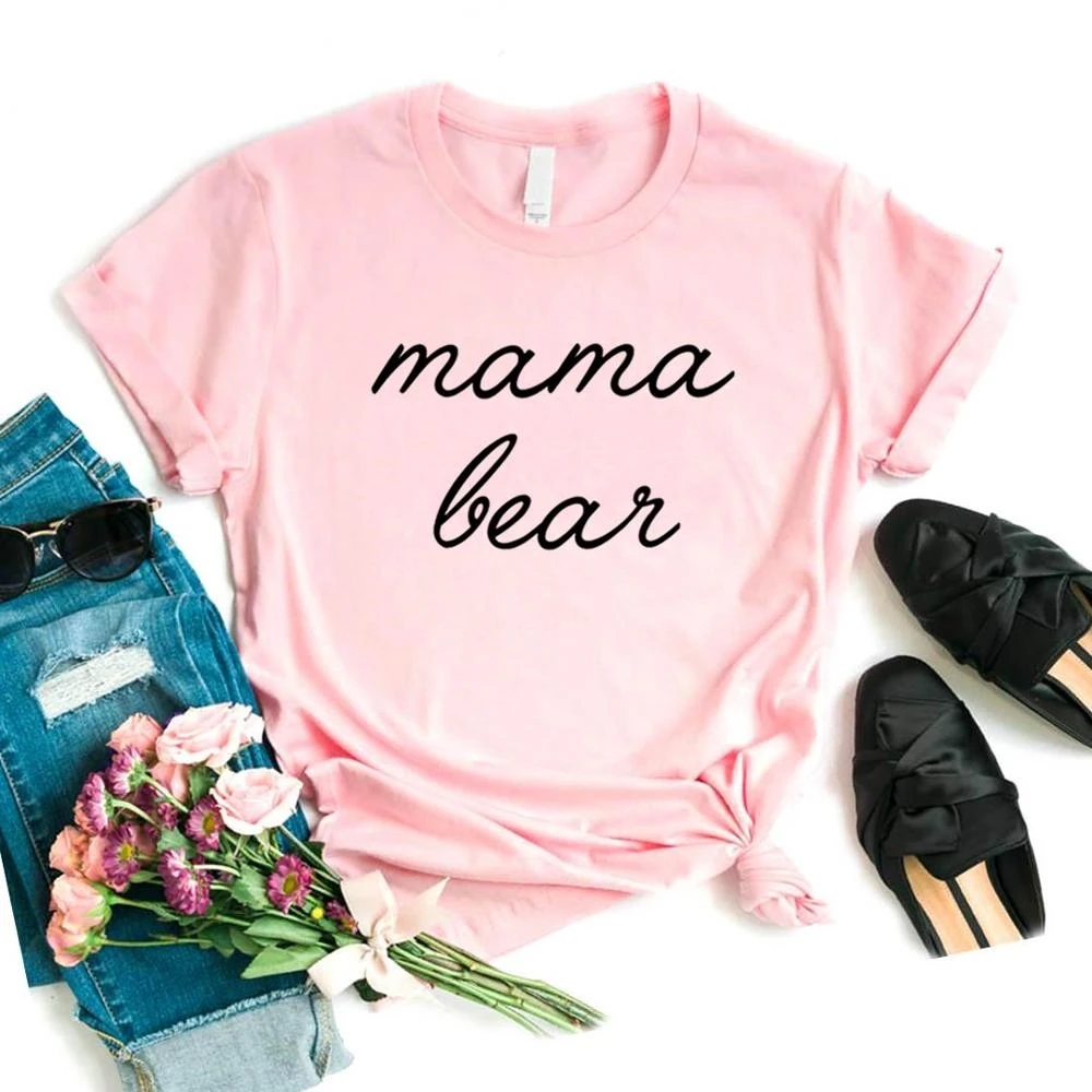 

Women T Shirt Mama Bear Letters Print Tshirt Women Short Sleeve O Neck T-shirt Ladies Tee Shirt Clothes Tops TX5695