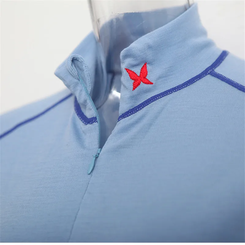 Новая Женская Базовая рубашка из мериносовой шерсти с молнией 1/4 100% мериносовая