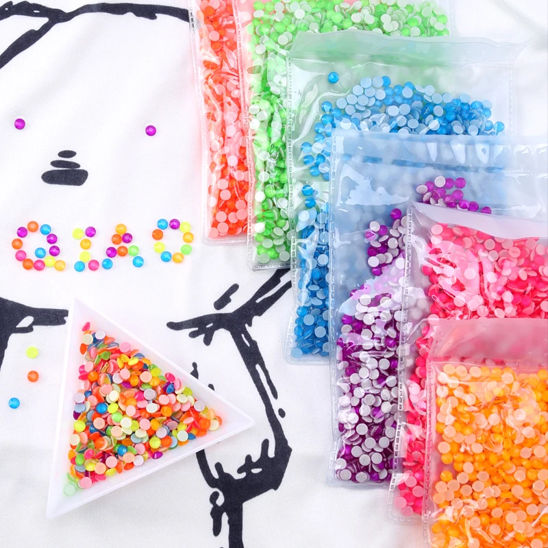 

Fluorescence Hot Fix Rhinestones Glass Crystal Noctilucent Candy Colors Neon Iron On Rhinestone For Garment Decorations