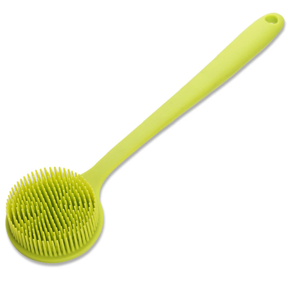 

Bristles Shower Back Scrubber Portable Soft Exfoliating Scrub Massage Silicone Body With Handle Long Handle Bath Eco-friendly
