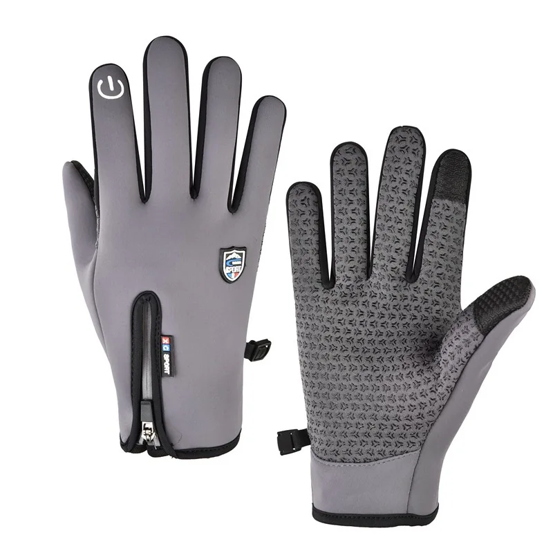 

Outdoor Cycling Gloves Touch Screen Windproof Zipper Non-Slip Sports Fishing Mountaineering Skiing Waterproof Warm Gloves