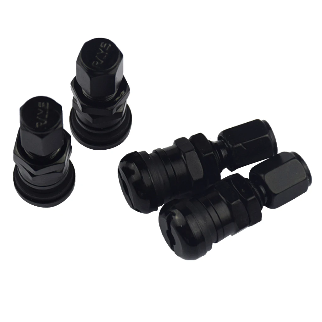 4x алюминиевый бескамерный шток клапана для шин с пылезащитной крышкой |