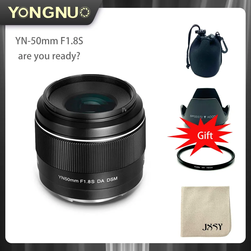 Светодиодная лампа для видеосъемки Yongnuo YN50mm F1.8S DA DSM Sony APS C APC AF/MF формат a6400
