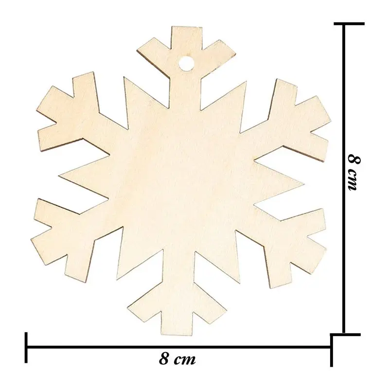 Горячая продажа 20 штук деревянные снежинки Рождественская елка украшения