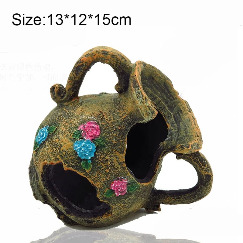 Aquarium Accessories Fish Tank Resin Landscape Decorations Crawling Pet Box Shelter Lizard Snake Crystal Shrimp Crab | Дом и сад