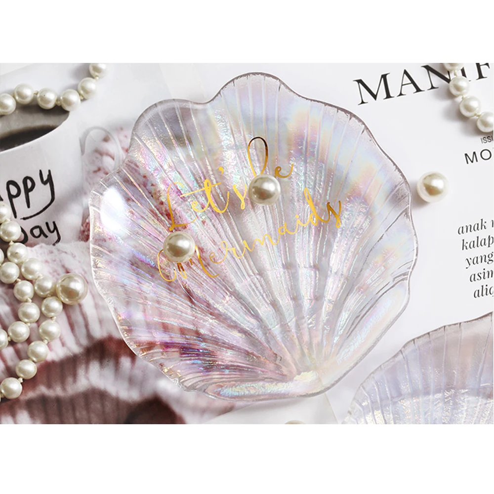 Стеклянная тарелка в скандинавском стиле для десертов закусок украшения