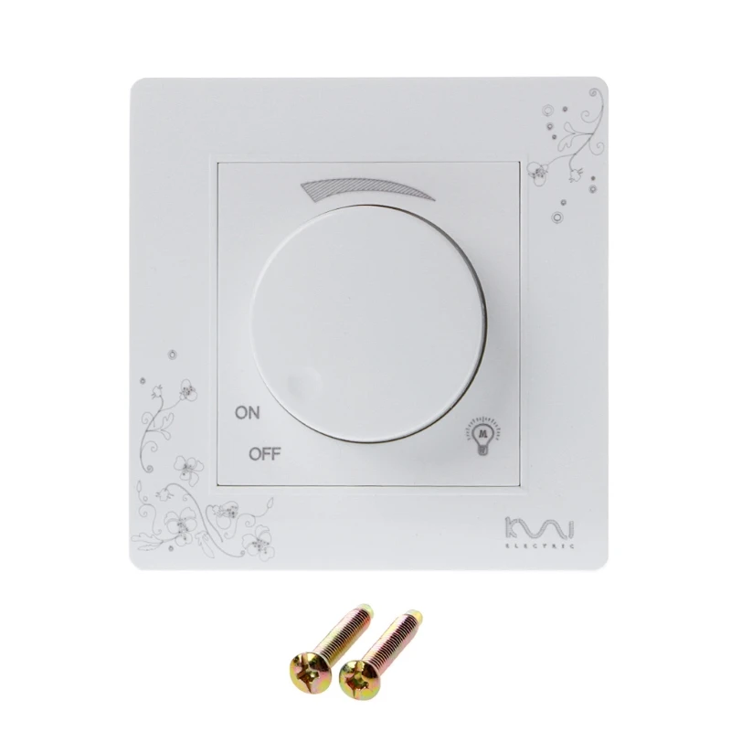 

AC 110-250V 10A Wall Dimmer Switch Flame Retardant Plastic Light Knob Switch with Screws A5YD