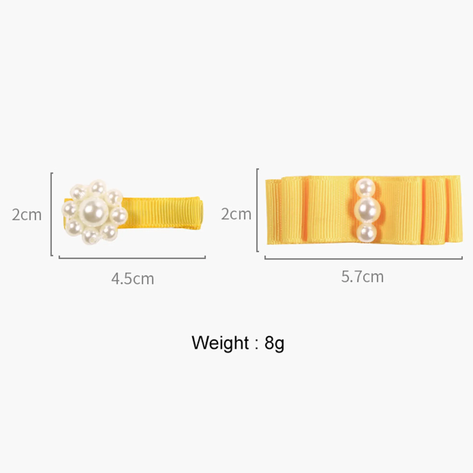 

2PC Kids Pearl Hairpins Pearl Flower Side Clip Bangs Clip Princess Bow Hairpin Baby Girls Grosgrain Ribbon Hair Accessories 4*