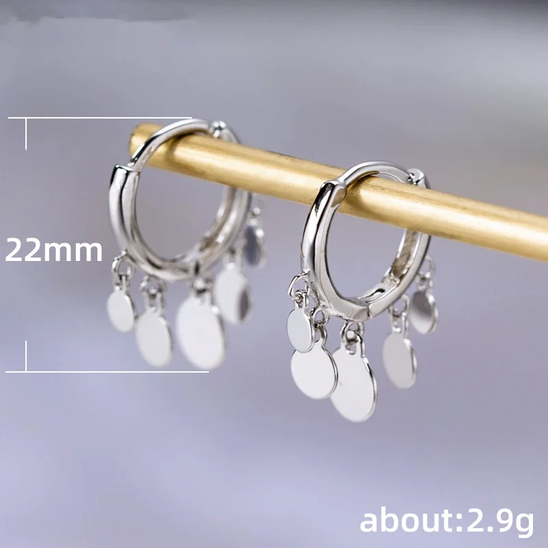 

Fashion Simple Silver Plated Tassel Sequins Dangle Drop Earrings Party Women's Long Earrings Cocktail Banquet Jewelry Gifts