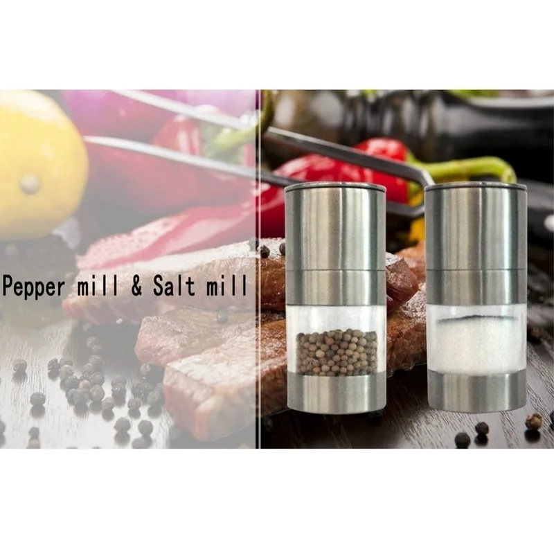 Manual Salt Pepper Mill Grinder Stainless Steel Seasoning Muller Kitchen Tool Accessories Grinding Bottle Spice Sauce | Дом и сад
